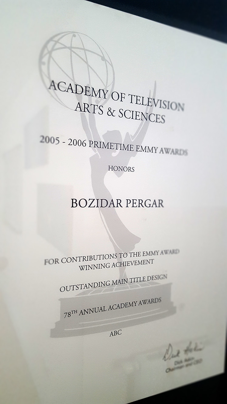 Emmy Award Bozidar Pergar Face Design